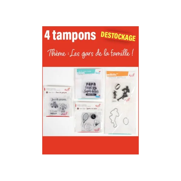 4 tampons - Thème "Les gars de la famille"