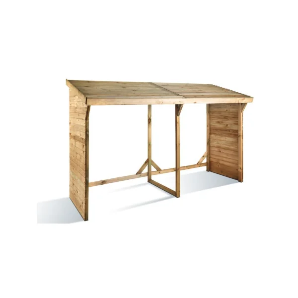 Abri bûches en pin massif FSC 520 cm Stockage bois bucher en bois rangement bois abri bois