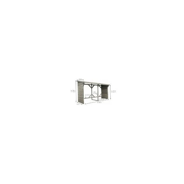 Abri bûches en pin massif FSC 520 cm Stockage bois bucher en bois rangement bois abri bois