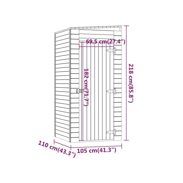 Abri de jardin 1,15m² adossé à un mur en pin massif Abri jardin bois rangement bois outillage de jardin cabanon bois