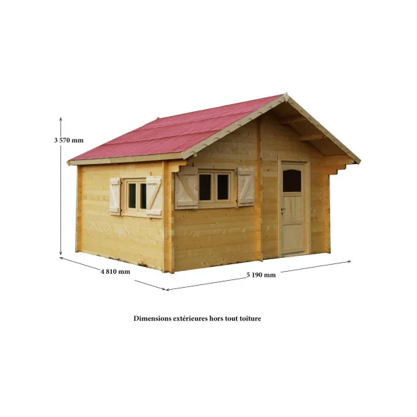 Abri de jardin 24,91m² épicéa massif épaisseur 6 cm Abri jardin bois rangement bois outillage de jardin chalet en bois cabanon b