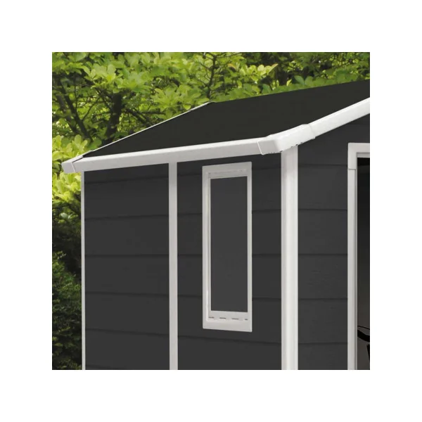 Abri de jardin 2,50m² en résine gris foncé + plancher Abri jardin résine rangement bois outillage de jardin