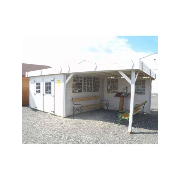 Abri de jardin 29m² épicéa massif Abri jardin bois rangement bois outillage de jardin chalet en bois cabanon bois avec coin terr