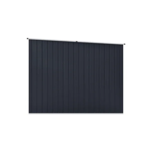 Abri de jardin anthracite monopente 3,86m² Abri jardin métallique rangement bois outillage de jardin