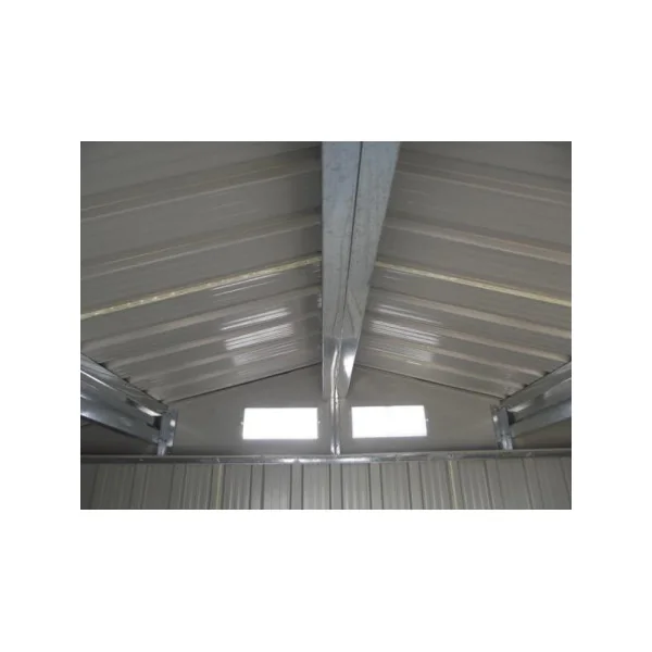 Abri de jardin en métal gris châtaigne 2,43m² + kit ancrage Abri jardin métallique rangement bois outillage de jardin