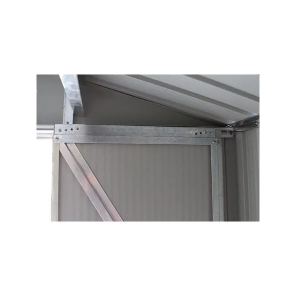 Abri de jardin en métal gris châtaigne 2,43m² + kit ancrage Abri jardin métallique rangement bois outillage de jardin