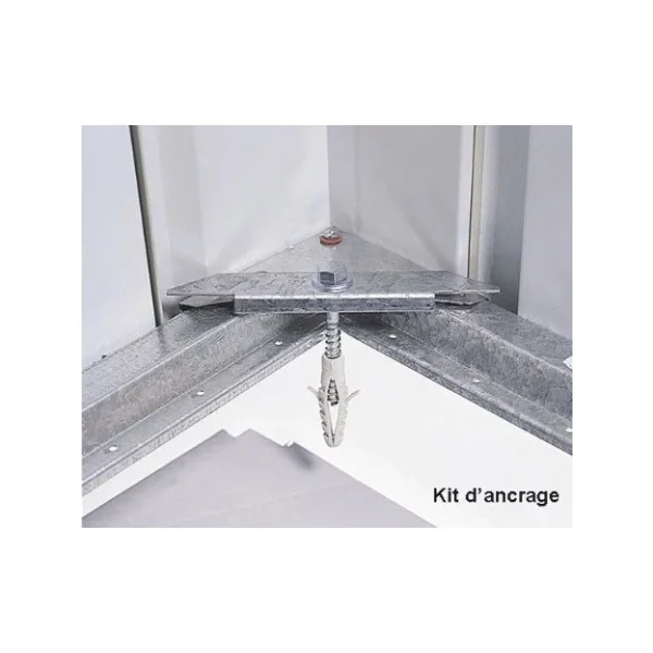 Abri de jardin en métal gris châtaigne 2,43m² + kit ancrage Abri jardin métallique rangement bois outillage de jardin