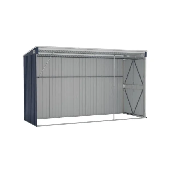 Abri de jardin métal 3,39m² adossé à un mur anthracite abri jardin métallique