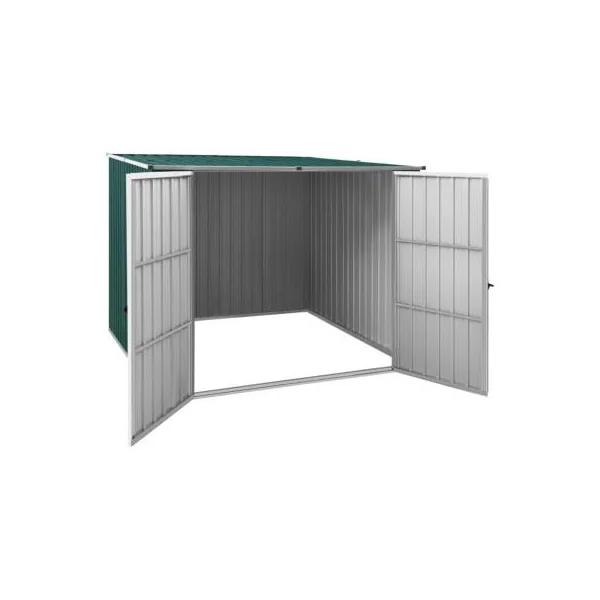 Abri de jardin vert monopente 3,86m² Abri jardin métallique rangement bois outillage de jardin