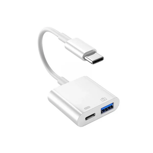 Adpatateur usb 3 VERS usb-c avec alimentation 18W OTG pour smartphone