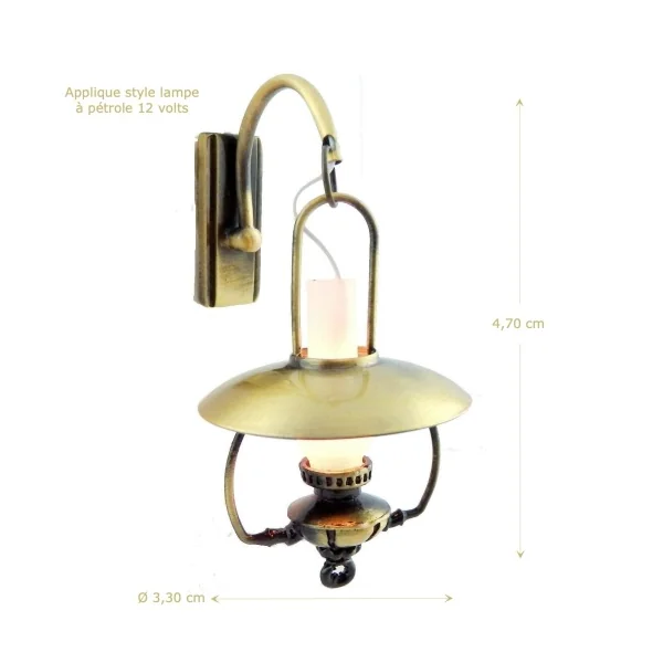 Applique lampe à pétrole - 12 Volts