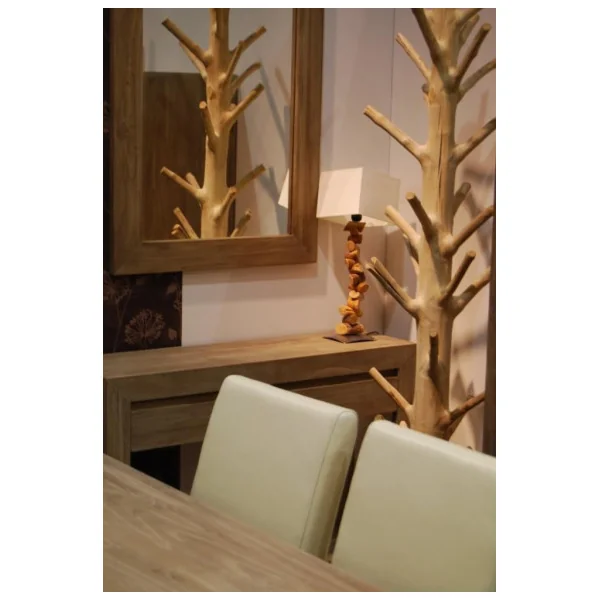Arbre en teck porte manteau naturel clair porte manteau design en teck
