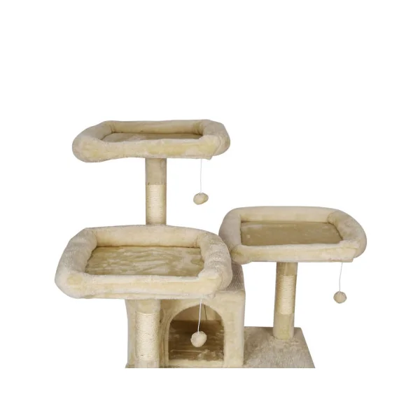 Arbre à chat 170 cm beige avec hamac griffoir chat sisal avec niche