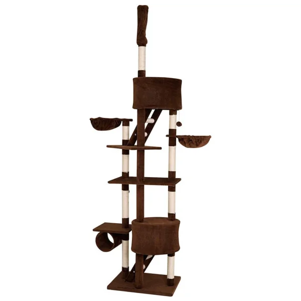 Arbre à chat avec griffoir marron et blanc 240-250 cm grattoir chat
