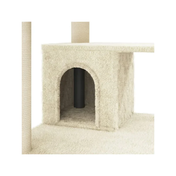 Arbre à chat beige 183 cm griffoir chat en sisal grattoir chat arbre chaton