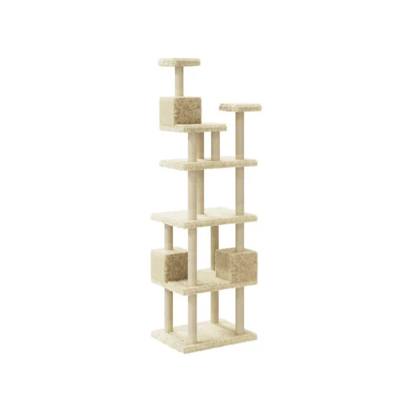 Arbre à chat beige 188 cm griffoir chat en sisal grattoir chat arbre chaton