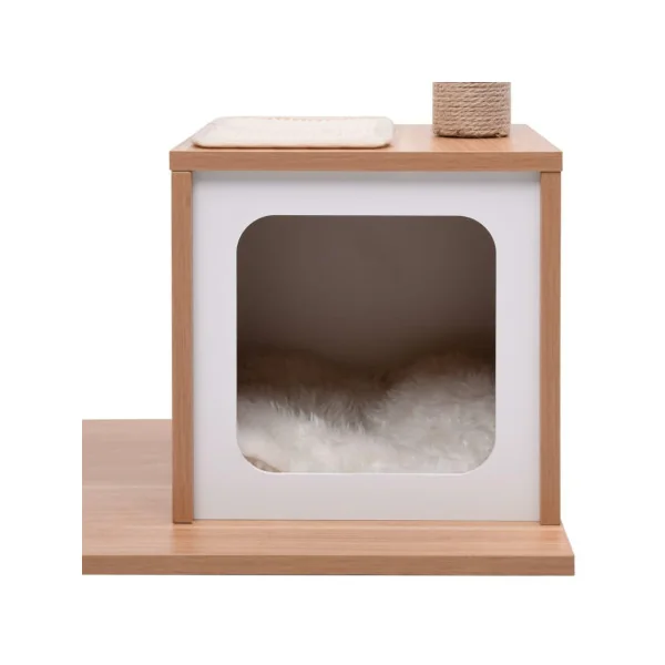 Arbre à chat blanc 104 cm tapis à gratter en sisal griffoir chat grattoir chat