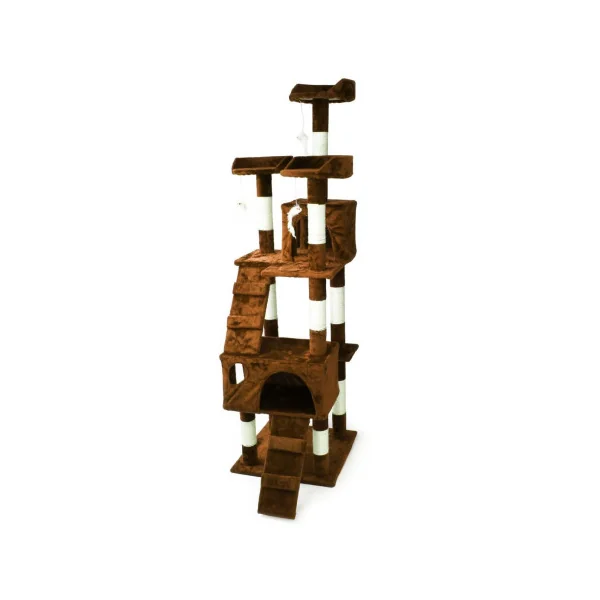 Arbre à chat griffoir chat marron et blanc arbre chaton 170 cm