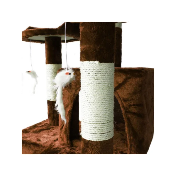 Arbre à chat griffoir chat marron et blanc arbre chaton 170 cm