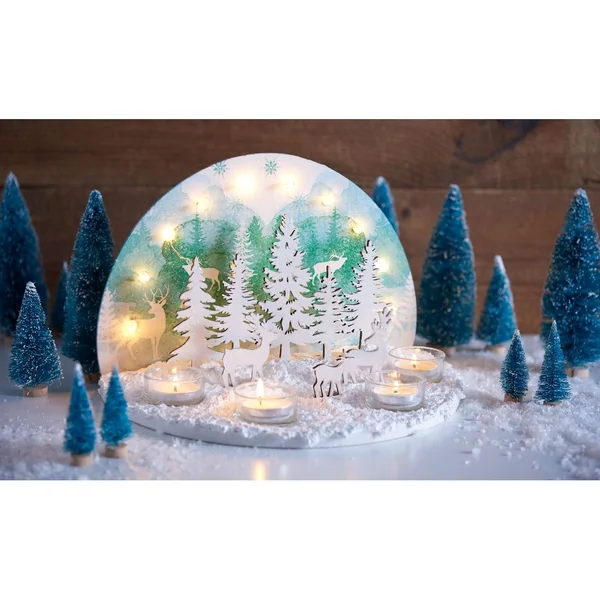 Arc lumineux avec 4 supports pour bougies à chauffe-plat
