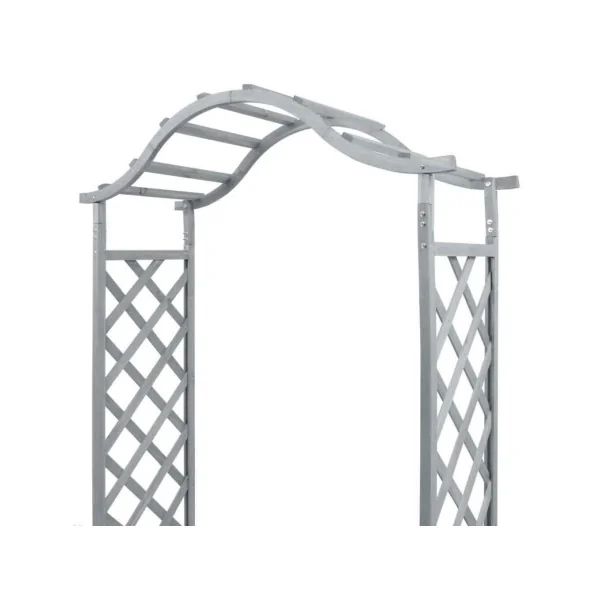 Arche de jardin avec 2 jardinières grise en sapin massif Arche jardin bois Arche en bois Arche plantes grimpantes Arceau jardin