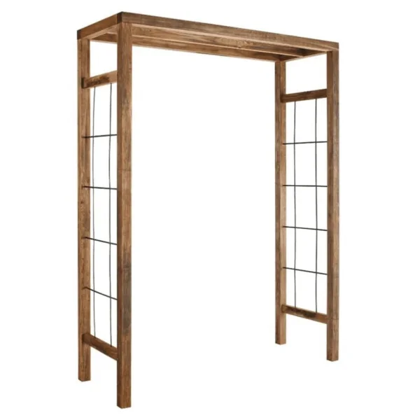 Arche de jardin pin massif FSC 160 cm Arche jardin bois Arche en bois avec treillis en fer Arche plantes grimpantes Arceau