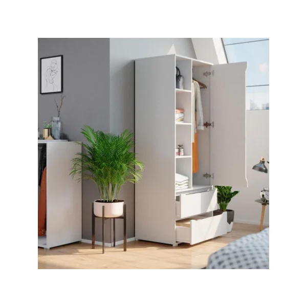 Armoire blanche moderne penderie blanche armoire avec étagère armoire chambre