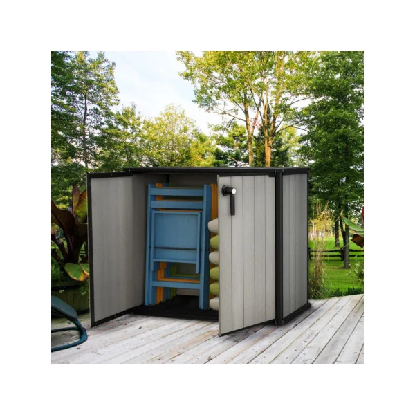Armoire de jardin basse en résine grise Armoire en résine armoire extérieure armoire jardin armoire de jardin armoire de rangeme