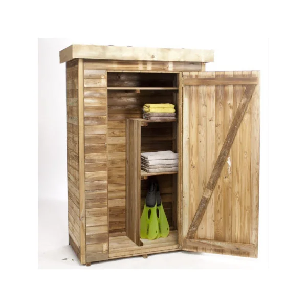 Armoire de jardin en Pin sylvestre FSC toit plat Armoire en bois armoire extérieure armoire jardin armoire de jardin armoire de