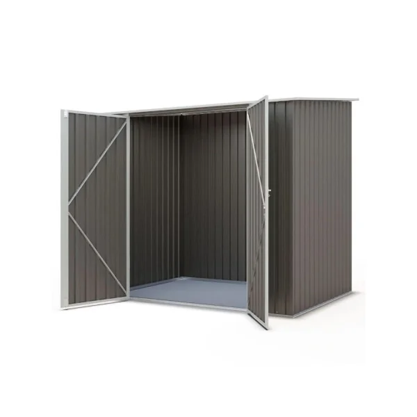 Armoire de jardin taupe 3,30 m² + kit ancrage Abri jardin métallique rangement bois outillage de jardin