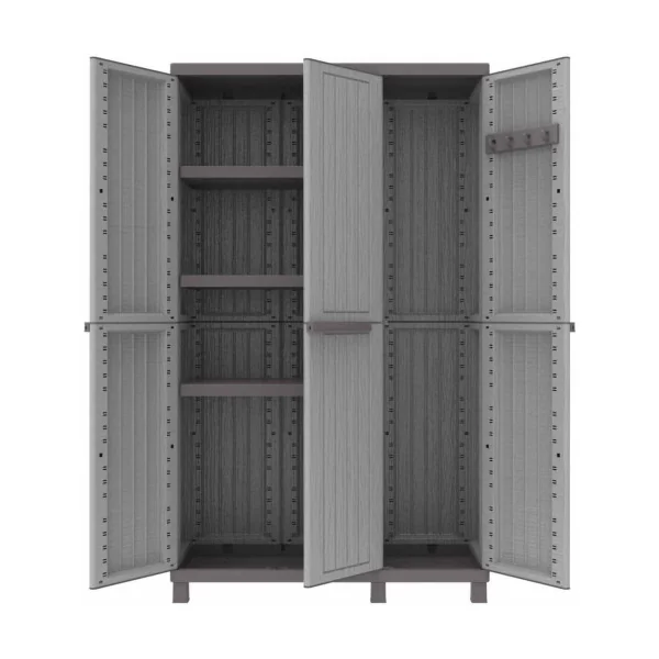 Armoire de jardin triple grise 3 portes Armoire en PVC armoire extérieure armoire jardin armoire de jardin armoire de rangement