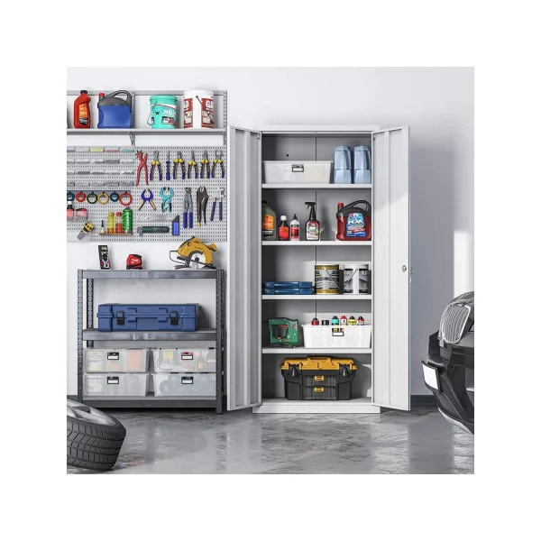 Armoire de rangement solide en métal 5 niveaux Armoire métallique Armoire en métal Armoire rangement métallique