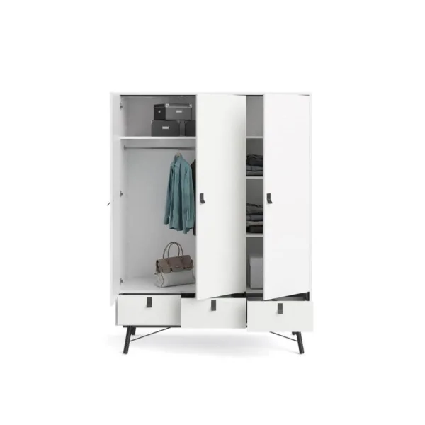 Armoire moderne blanche et noire penderie blanche dressing chambre