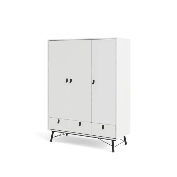 Armoire moderne blanche et noire penderie blanche dressing chambre