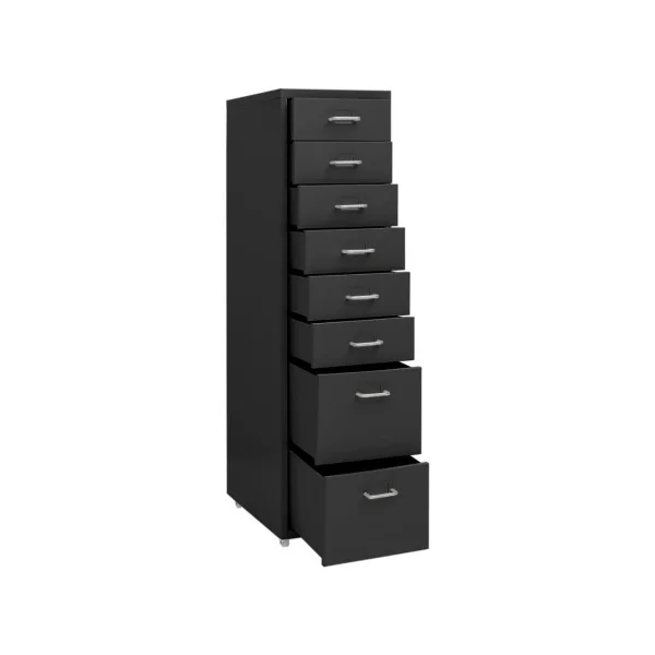 Armoire métal de bureau 8 tiroirs anthracite Classeur métal de bureau Rangement métallique