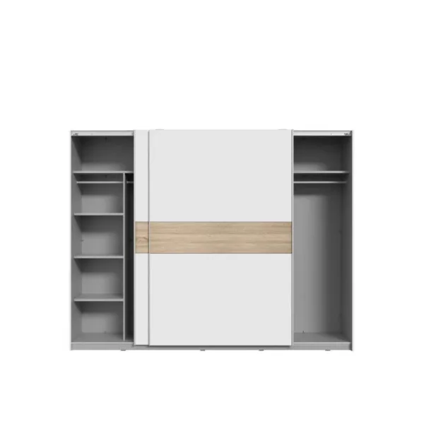 Armoire portes coulissantes chêne et blanc mat dressing chambre penderie chambre tendance