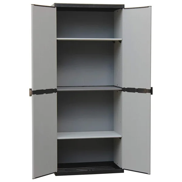 Armoire rangement double grise PVC Armoire en pvc armoire extérieure armoire jardin armoire de jardin armoire de rangement