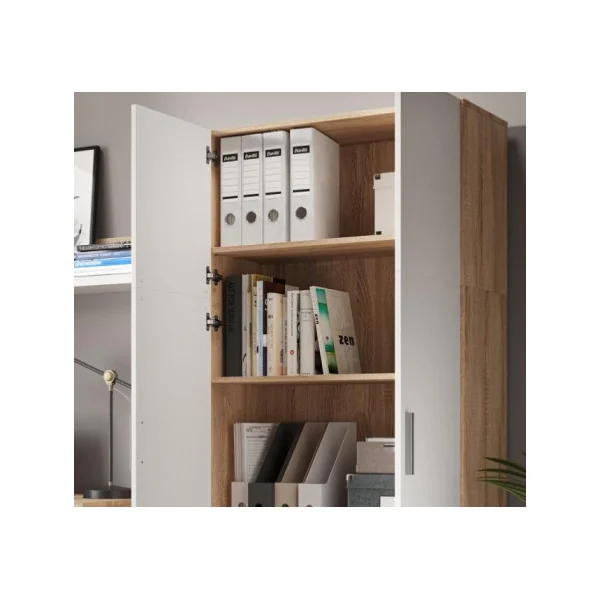 Armoire universelle blanche et chêne armoire 5 niveaux armoire chambre de rangement