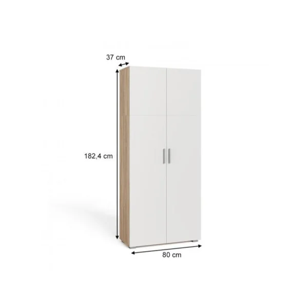 Armoire universelle blanche et chêne armoire 5 niveaux armoire chambre de rangement