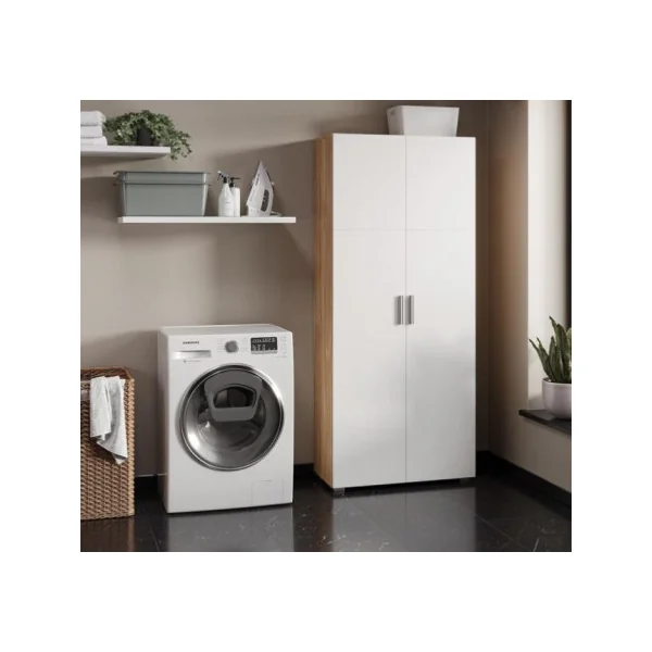 Armoire universelle blanche et chêne armoire chambre armoire avec étagère