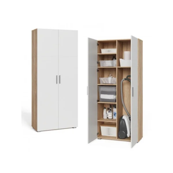 Armoire universelle blanche et chêne armoire chambre armoire avec étagère