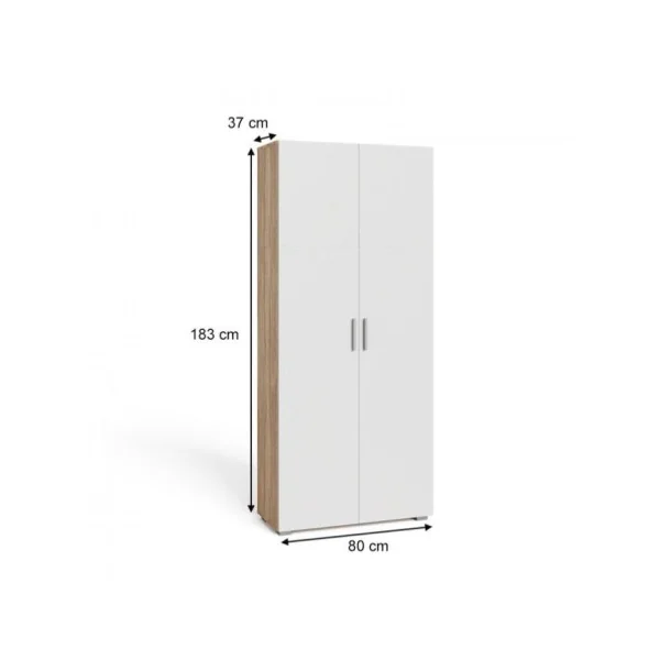 Armoire universelle blanche et chêne armoire chambre armoire avec étagère