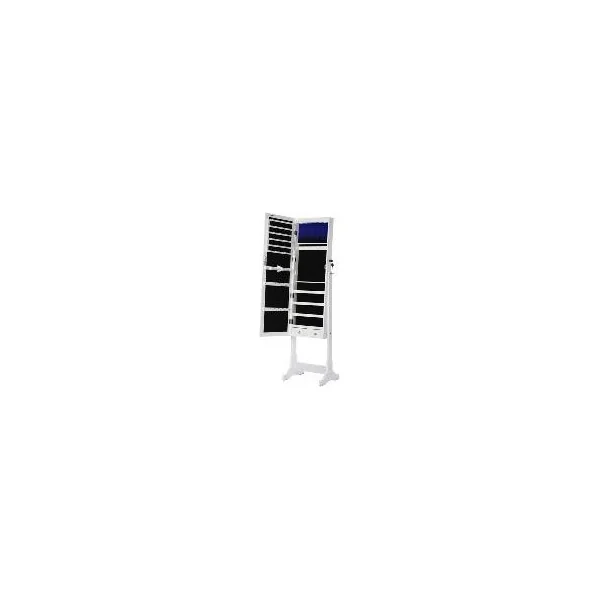Armoire à bijoux blanche éclairage LED Meuble à bijoux Présentoir bijoux avec miroir