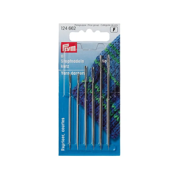 Assortiment de 6 aiguilles à repriser Prym, courtes