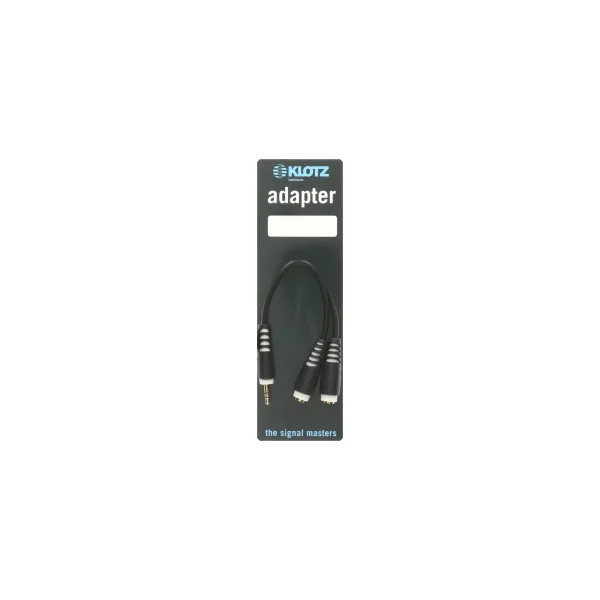 AYB-4 KLOTZ adaptateur jack 3.5 male TRS (stéreo) vers 2 jack 3.5 femelle stereo 20cm