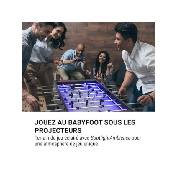 Baby foot noir éclairage LED score automatique baby foot de salon table baby foot joueurs ABS