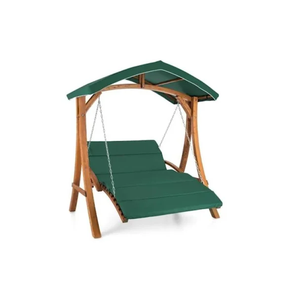 Balancelle de jardin en mélèze massif coussin vert Balancelle jardin balancelle extérieure banc balancelle suspendu