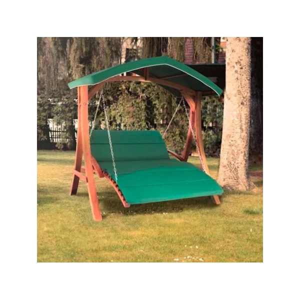 Balancelle de jardin en mélèze massif coussin vert Balancelle jardin balancelle extérieure banc balancelle suspendu