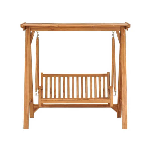Balancelle en bois de teck massif toit treillis balancelle extérieure banc balancelle suspendue en bois