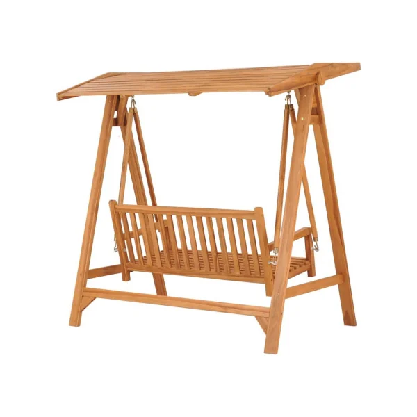 Balancelle en bois de teck massif toit treillis balancelle extérieure banc balancelle suspendue en bois